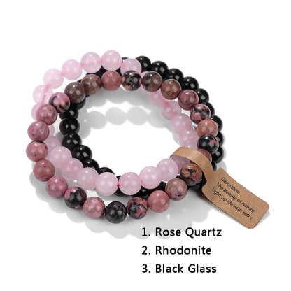 3Pcs Natural Stone Bracelet Set