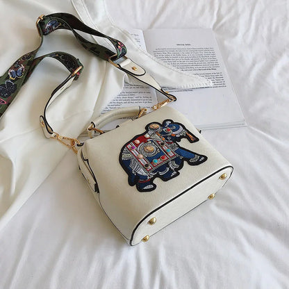 Elephant Embroidered Crossbody Bag