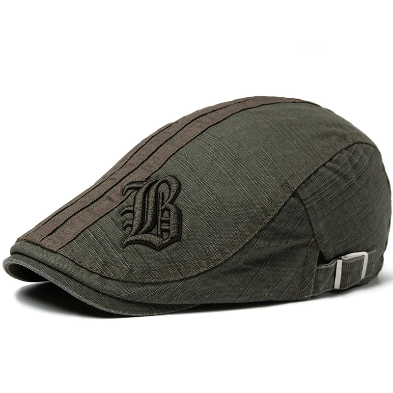 Men's Fashion Embroidered Flat Cap