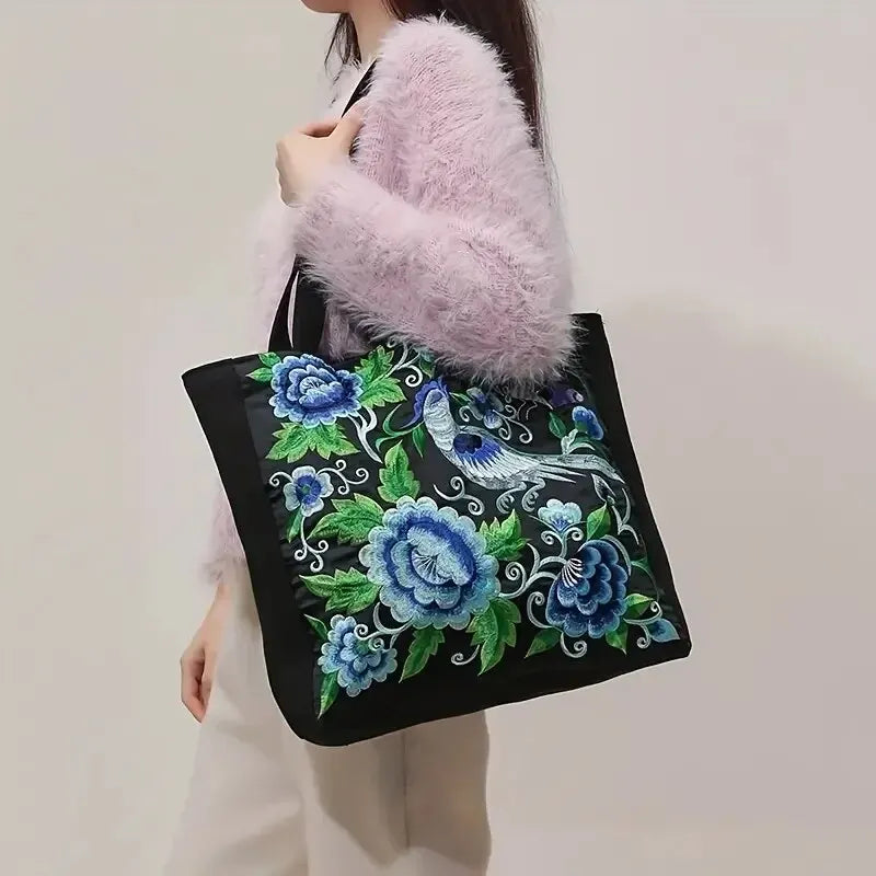 Floral Embroidered Women's Shoulder Bag