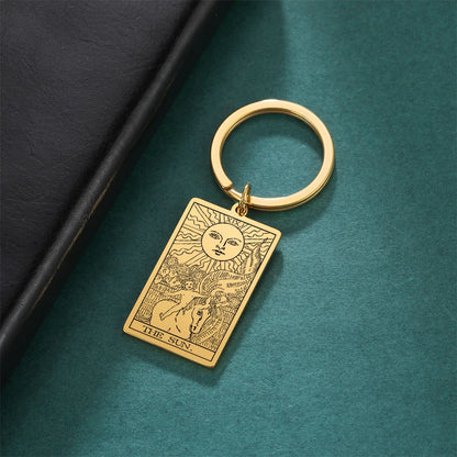 Gold Plated Tarot Card Keyring