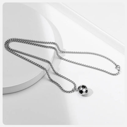 3D Football Pendant Chain Necklace