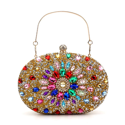 Crystal Oval Evening Clutch Bag