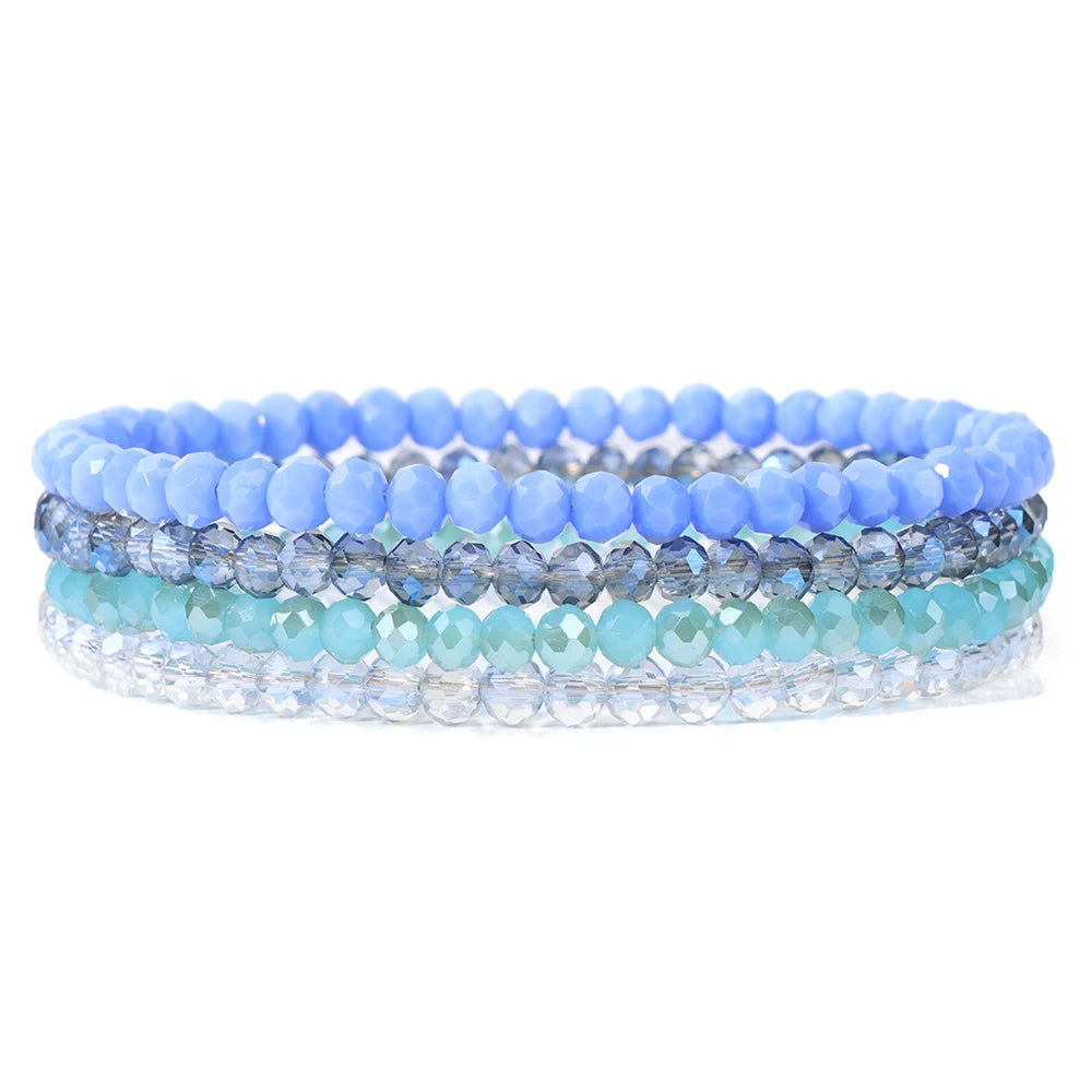 4Pcs Set Crystal Glass Bead Bracelet