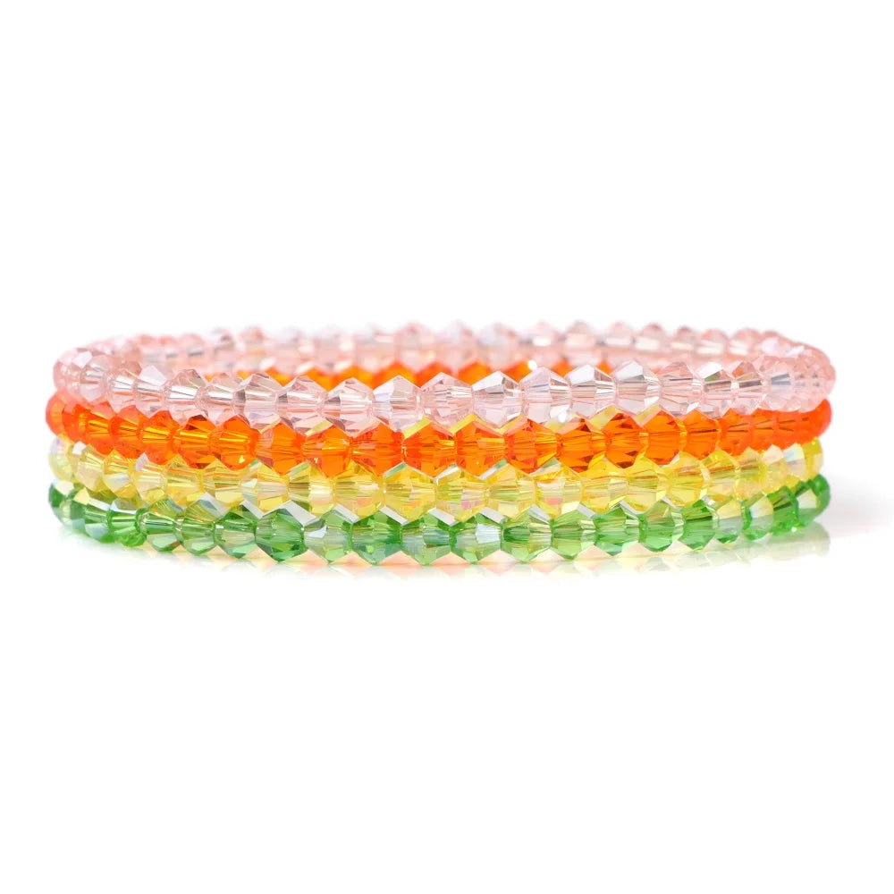 4Pcs Set Crystal Glass Bead Bracelet
