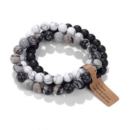 3Pcs Natural Stone Bracelet Set