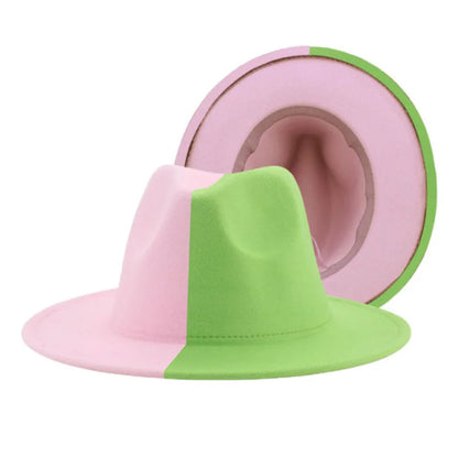 Colourful Wide Brim Panama Fedora Hat