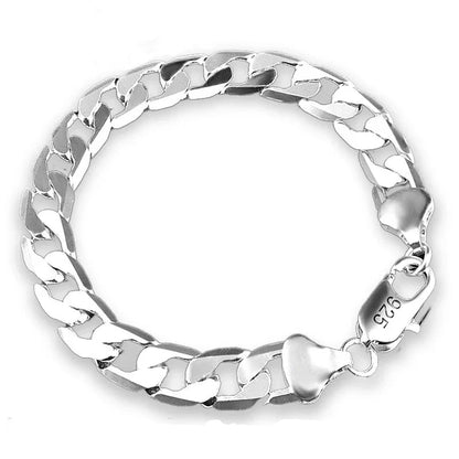 Sterling Silver Flat Loop Chain Bracelet