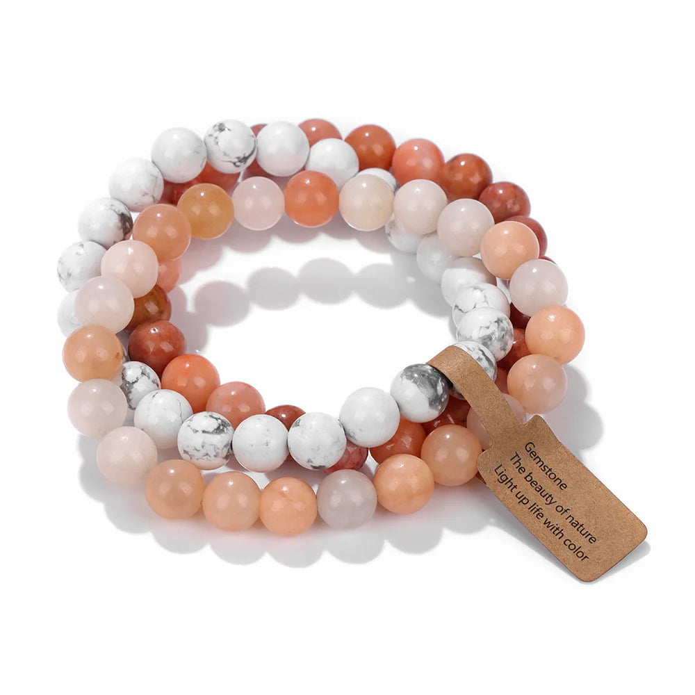 3Pcs Natural Stone Bracelet Set