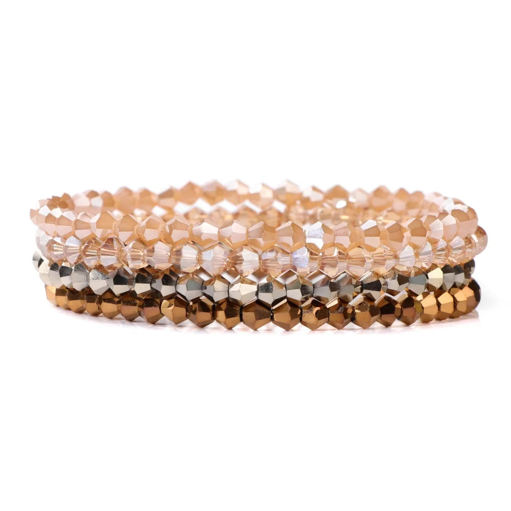 4Pcs Set Crystal Glass Bead Bracelet