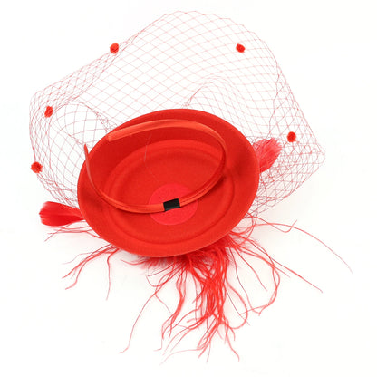 Fishnet Feather Fascinator