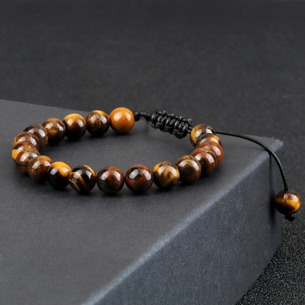Natural Stone Beads Adjustable Bracelet