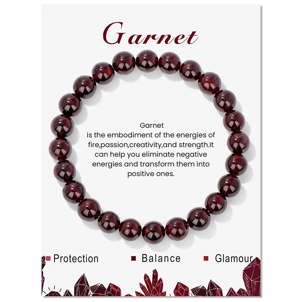 Natural Stone Beads Bracelet With Card