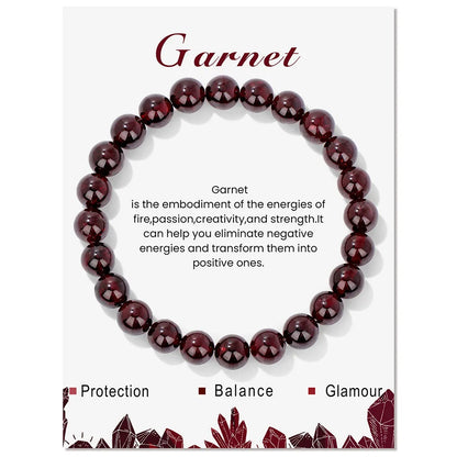 Natural Stone Beads Bracelet With Card