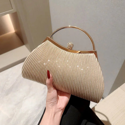 Pleated Evening Clutch Bag