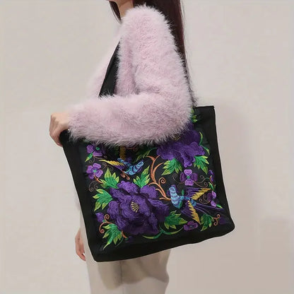 Floral Embroidered Women's Shoulder Bag