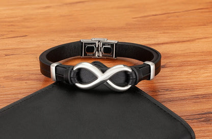 Infinity Symbol Men's Leather Bracelet