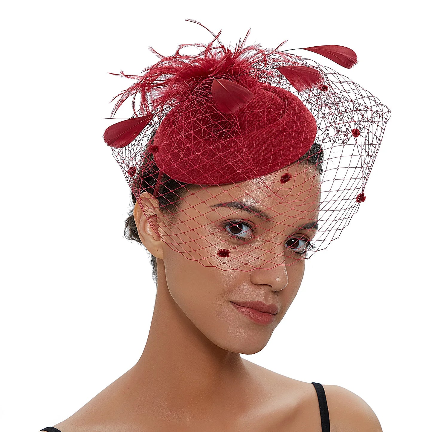 Fishnet Feather Fascinator