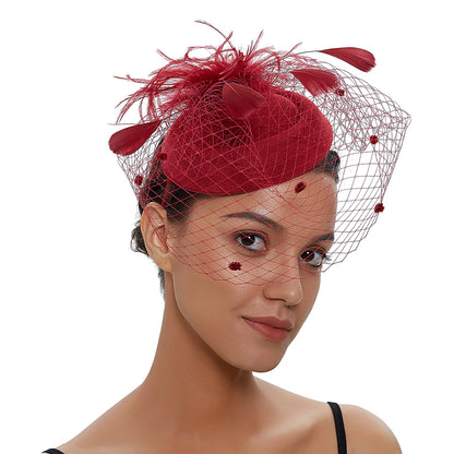 Fishnet Feather Fascinator