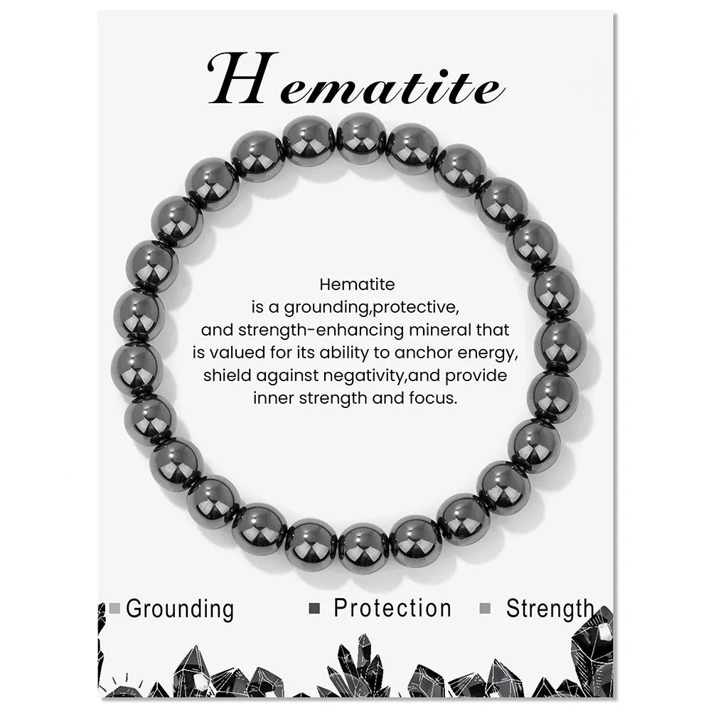 Natural Stone Beads Bracelet With Card
