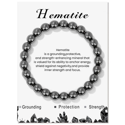 Natural Stone Beads Bracelet With Card
