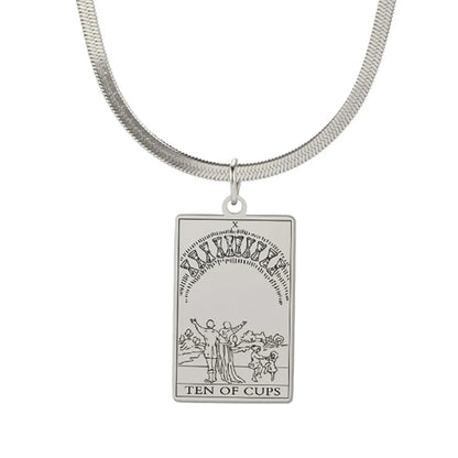Tarot Card Pendant Snake Chain Necklace