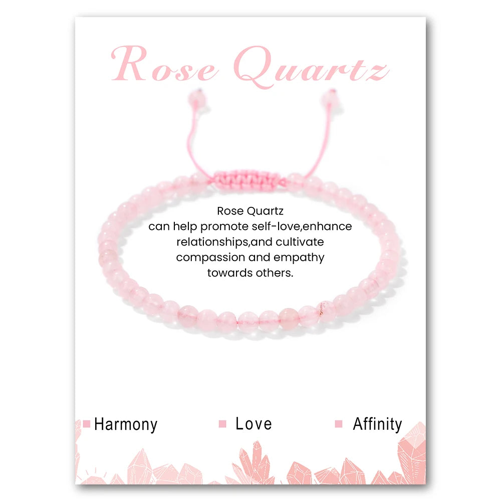 Rose Quartz bracelet with crystal design on a white background