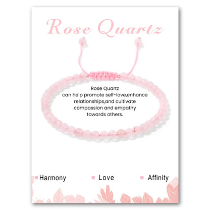 Rose Quartz bracelet with crystal design on a white background