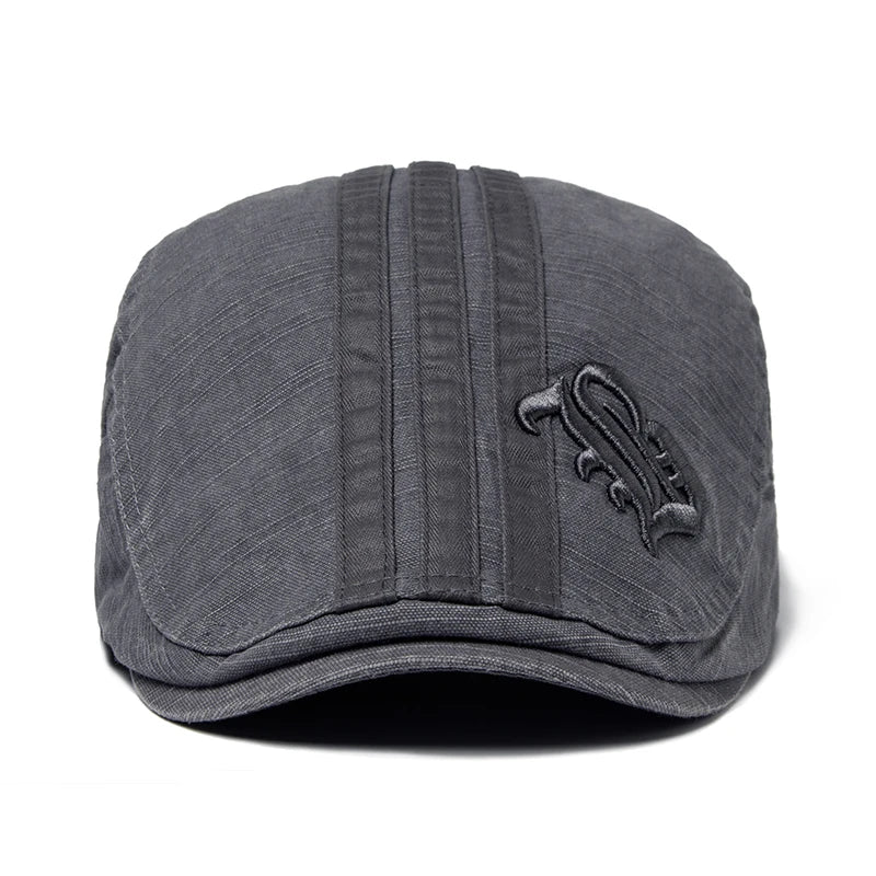 Men's Fashion Embroidered Flat Cap