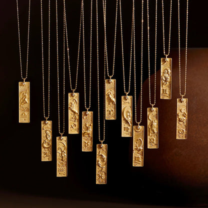 Zodiac Gold Plated Pendant Necklace