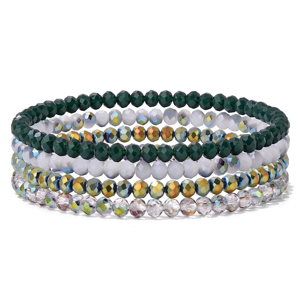 4Pcs Set Crystal Glass Bead Bracelet