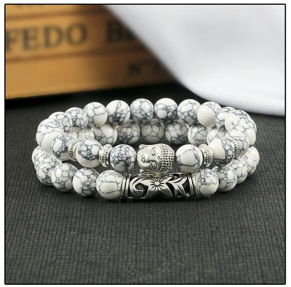 2pcs Set Natural Stone Charm Bracelet