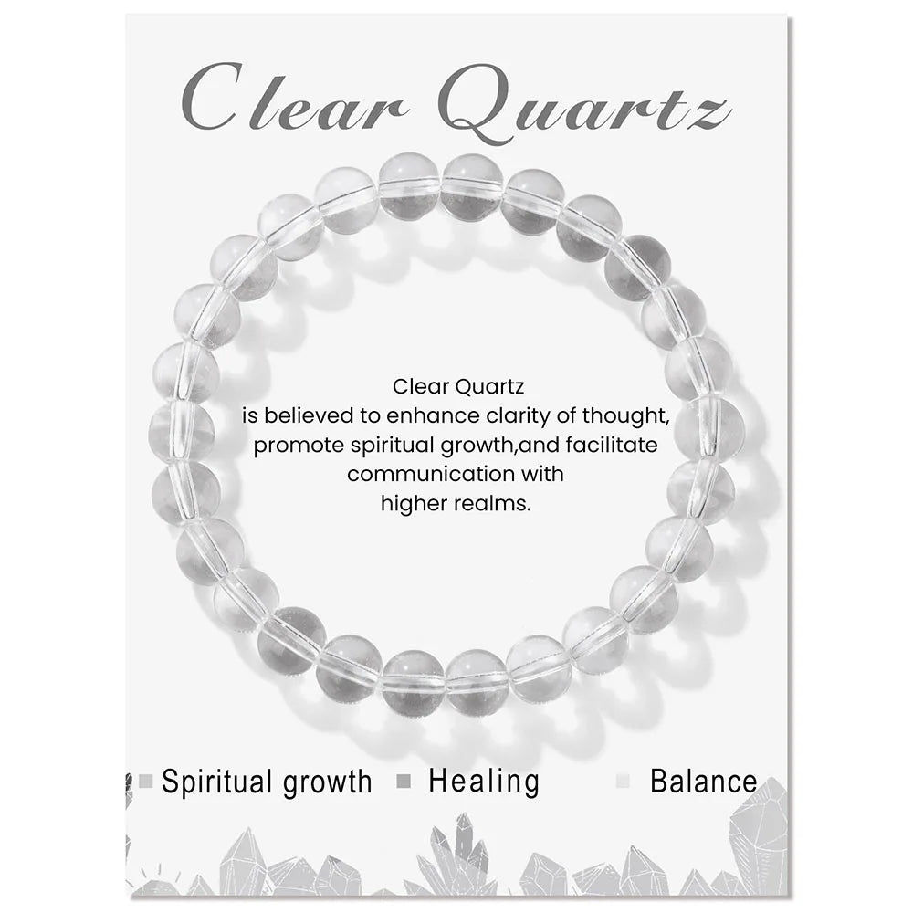 Natural Stone Beads Bracelet With Card