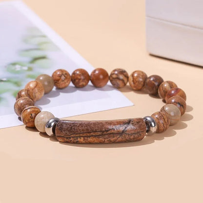 Crystal Bracelet with Rectangle Bar Charm