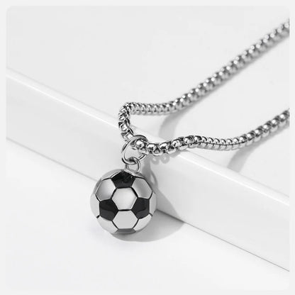 3D Football Pendant Chain Necklace