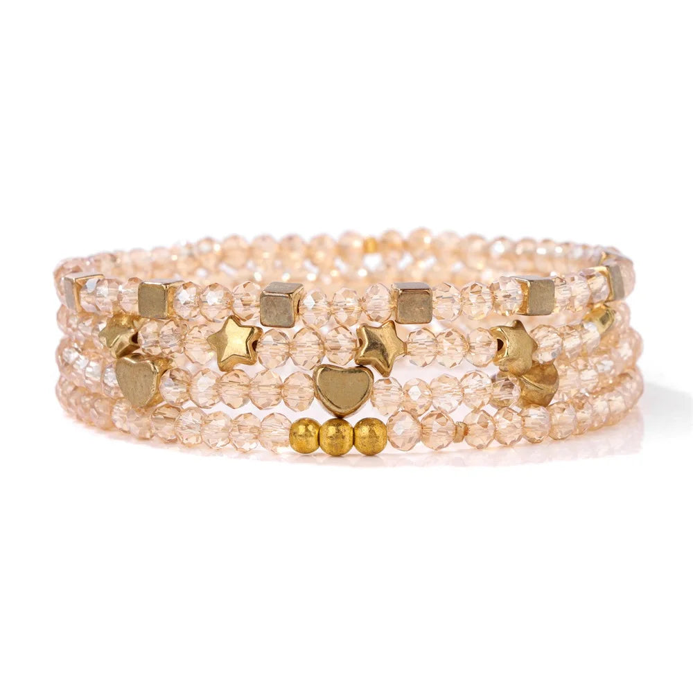 4Pcs Set Crystal Glass Bead Bracelet