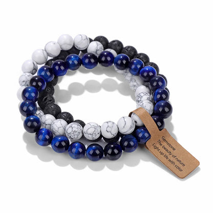 3Pcs Natural Stone Bracelet Set
