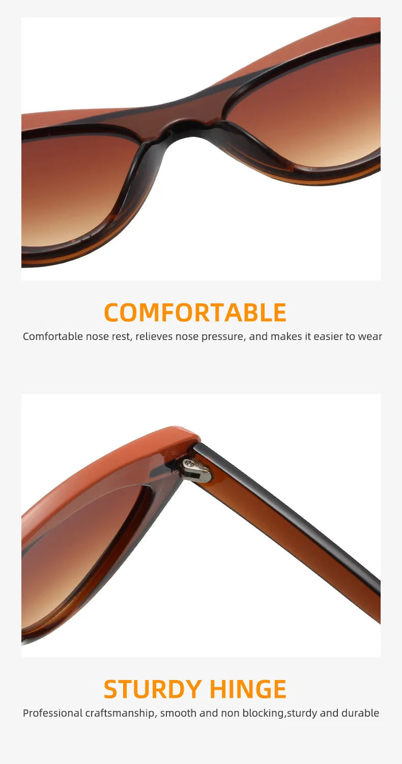 Sunglasses with brown lenses and brown frames on a white background