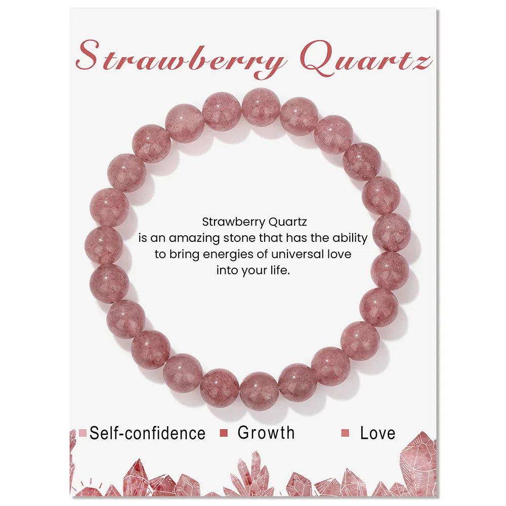 Natural Stone Beads Bracelet With Card
