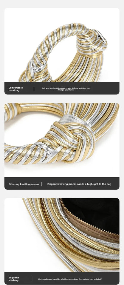 Gold and silver jewelry set with close-up details on a white background