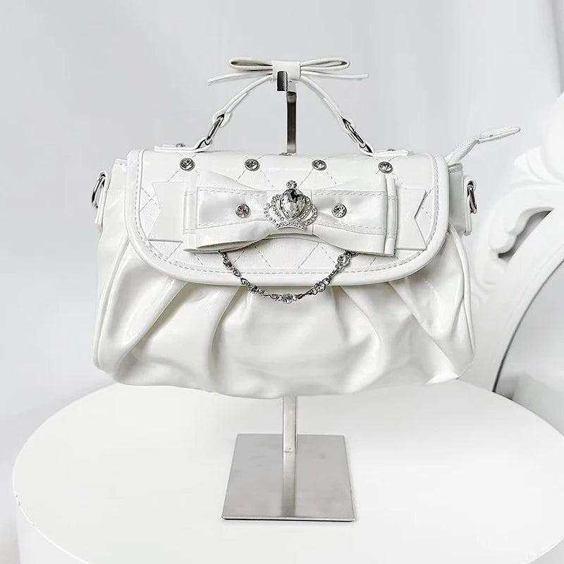 Bow Pleated Shoulder Bag