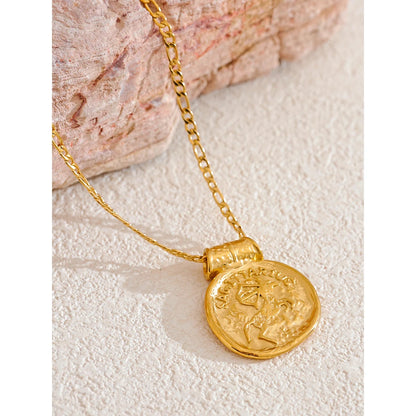 Zodiac Gold Coin Pendant Necklace
