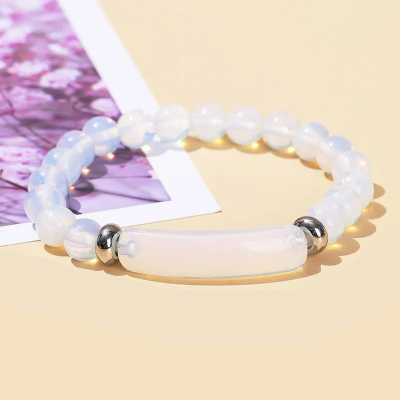 Crystal Bracelet with Rectangle Bar Charm