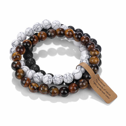 3Pcs Natural Stone Bracelet Set