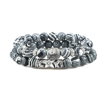 2pcs Set Natural Stone Charm Bracelet