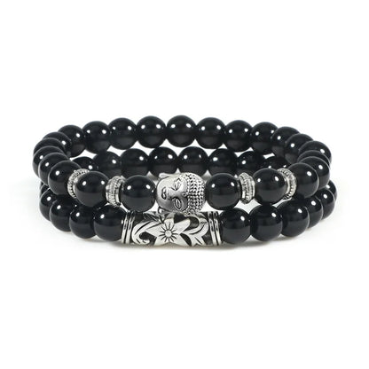 2pcs Set Natural Stone Charm Bracelet