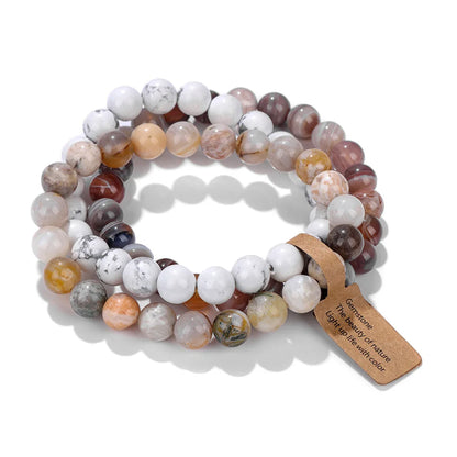 3Pcs Natural Stone Bracelet Set