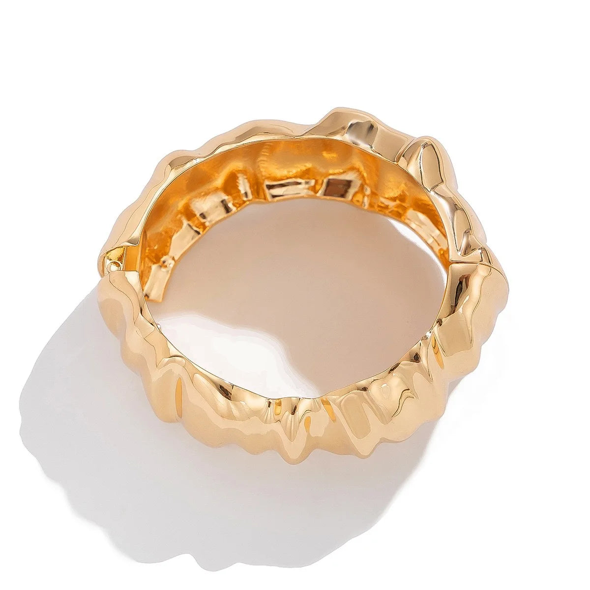 Chunky Ripple Cuff Bangle Bracelet