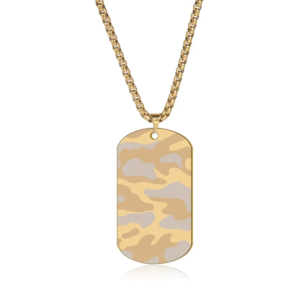 Camouflage Military Dog Tag Chain Necklace