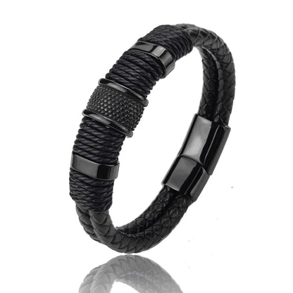 Black Leather Rope Retro Bracelet